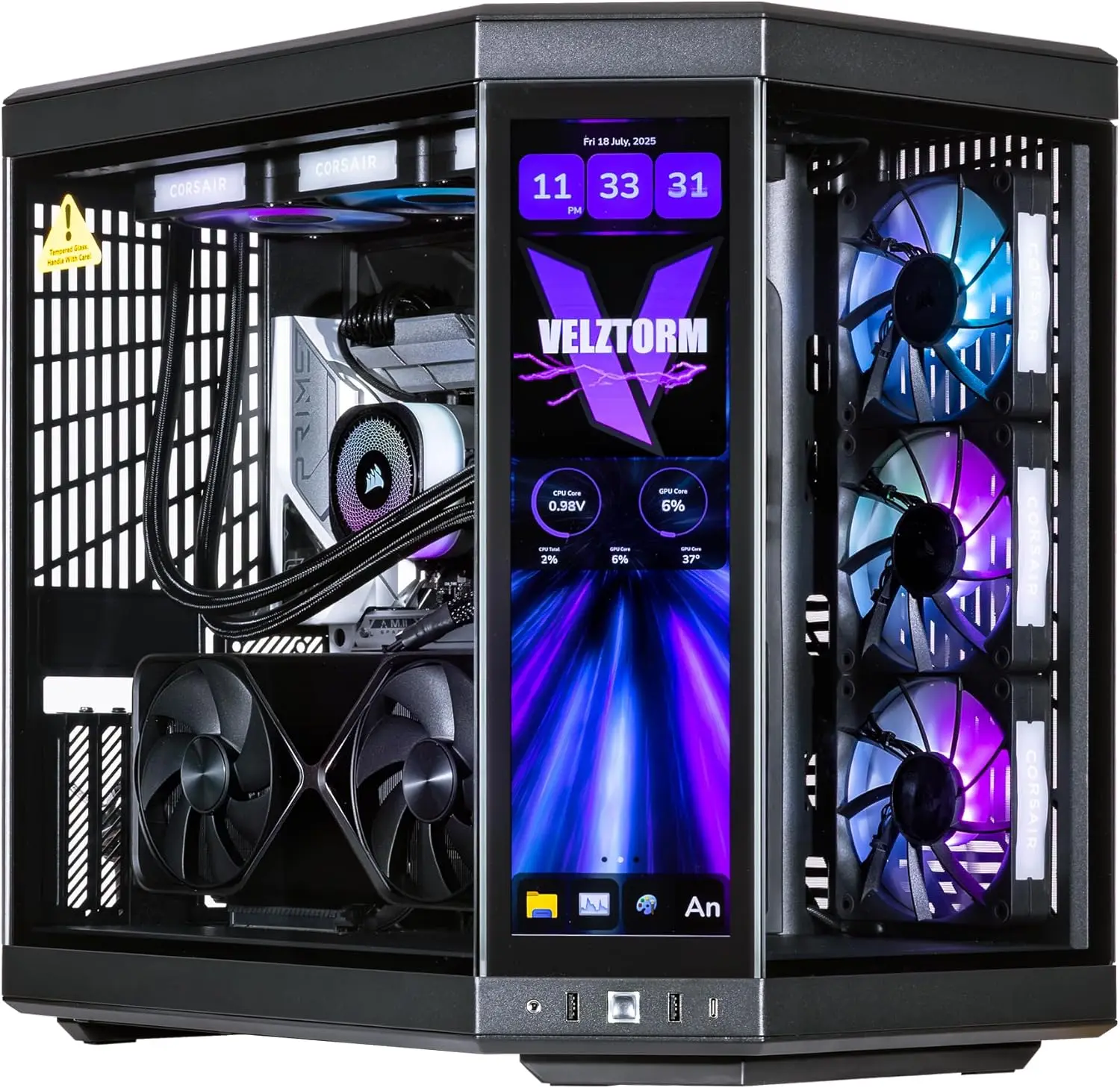 Rtx 5080 16Gb - Velztorm LCD Black Praetix – игровой